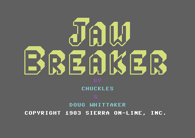Jawbreaker title screen for Commodore 64